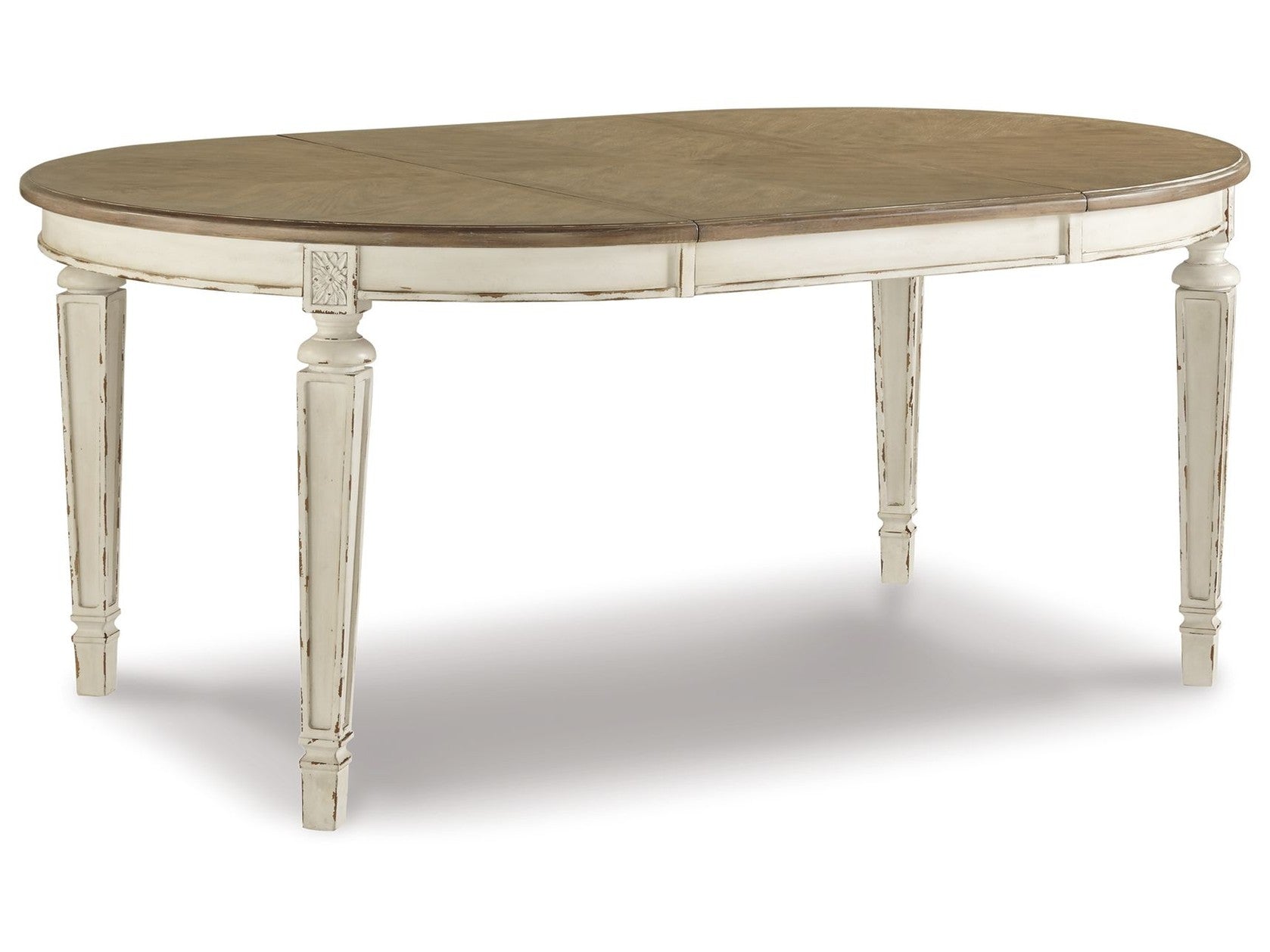 Realyn - Oval Dining Room Extension Table - Chipped White