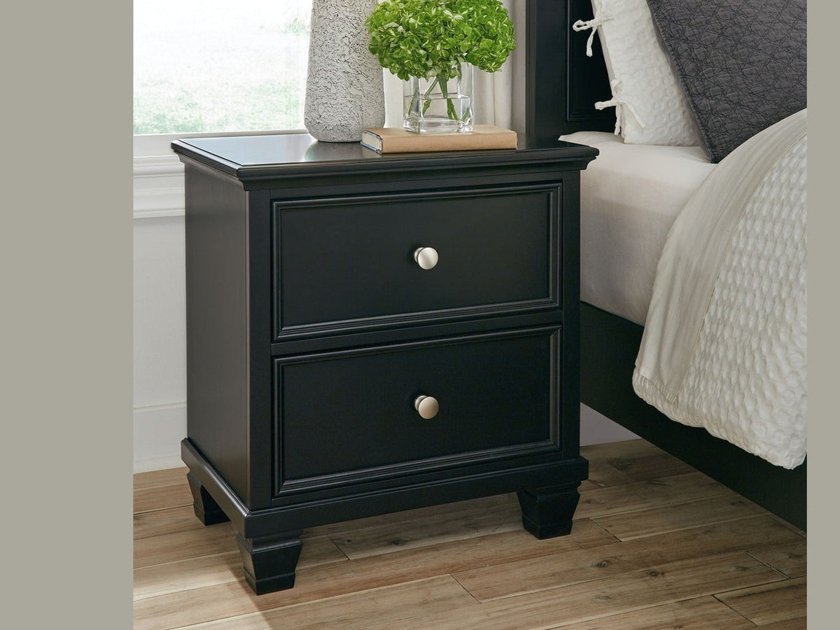 Lanolee - Two Drawer Nightstand - Black