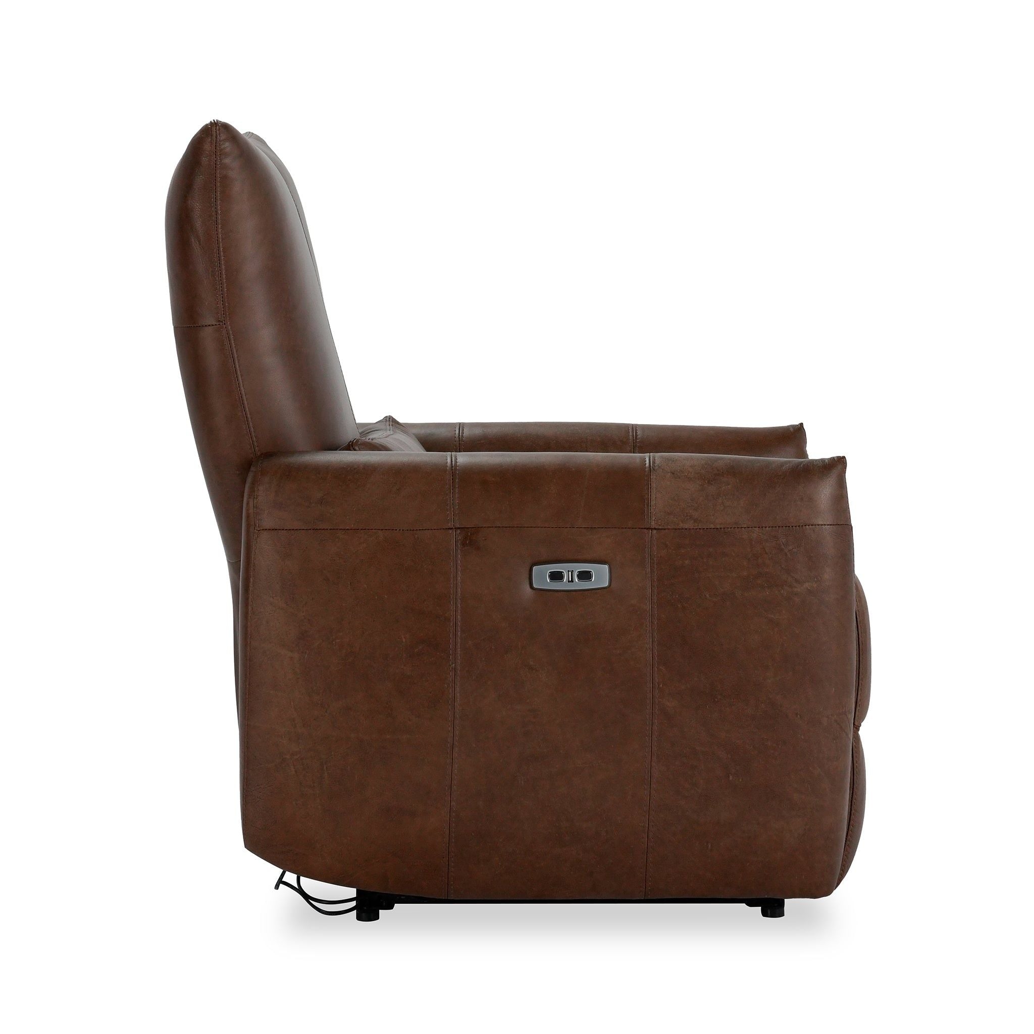 Thaya - Leather Power Recliner - Antique Brown