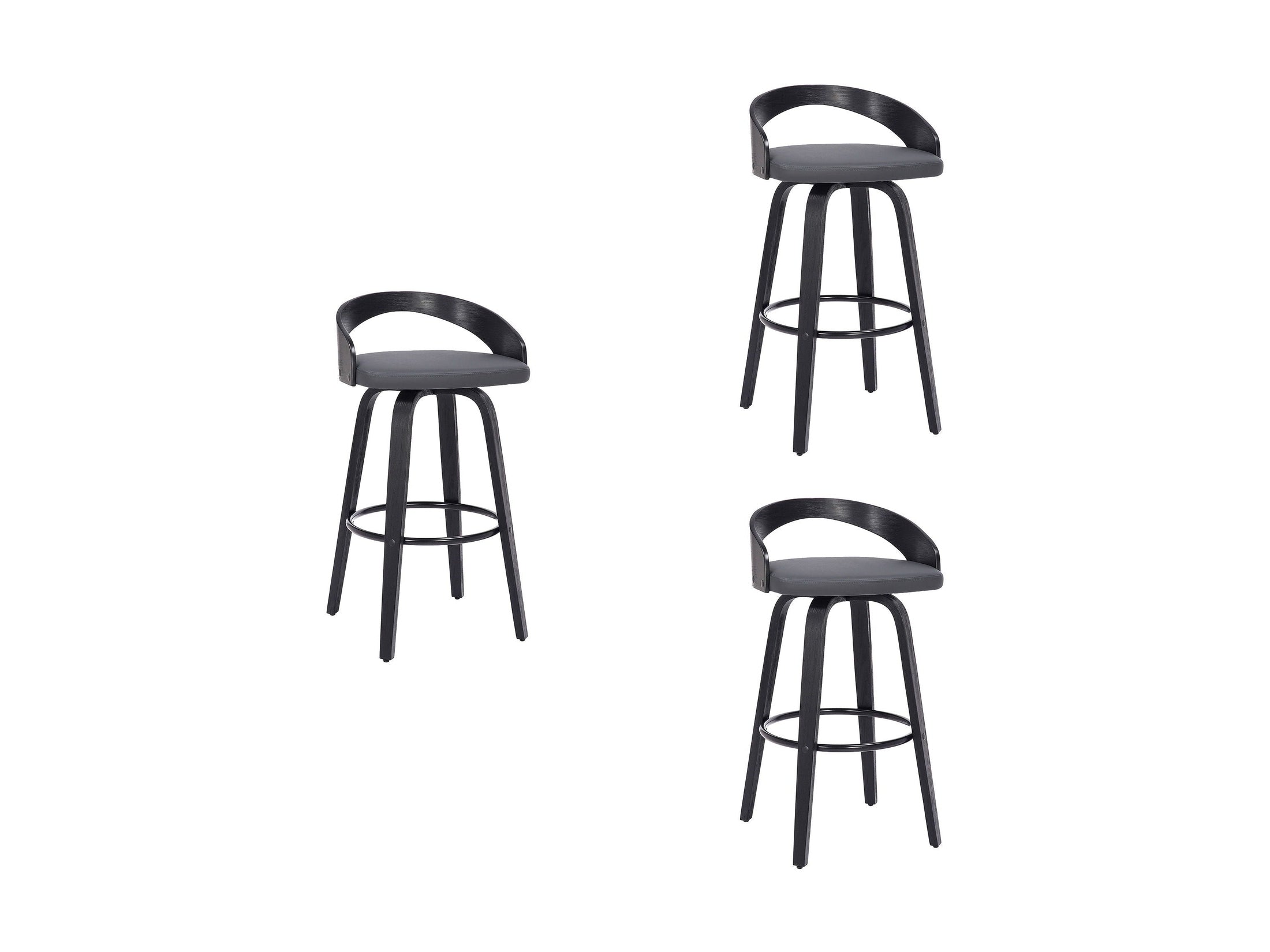 Sonia - 26" Counter Height Swivel Bar Stool - Black Wood