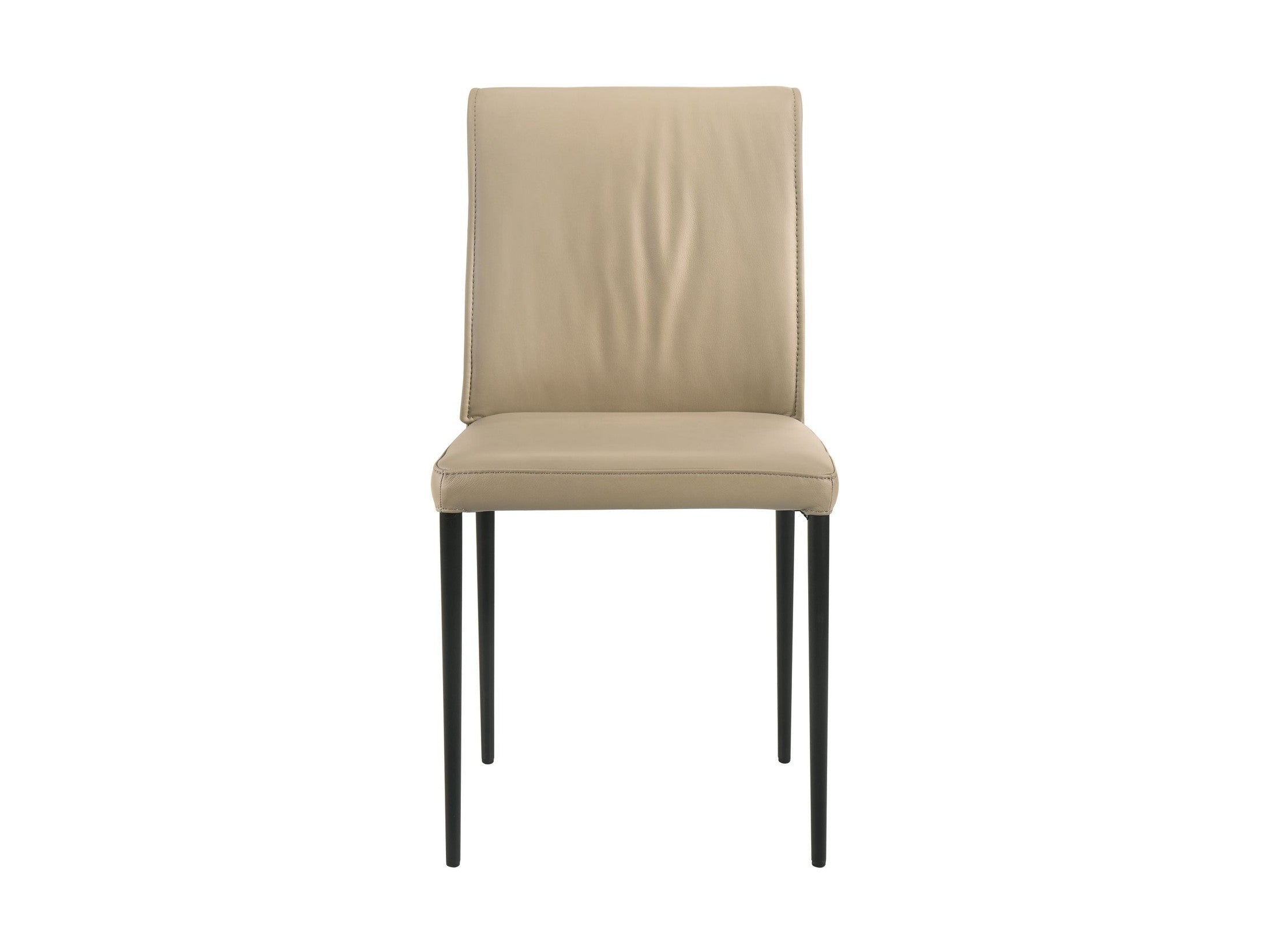 Meriam - Full Back Top Grain Leather Upholstered Metal Dining Chairs (Set of 2)