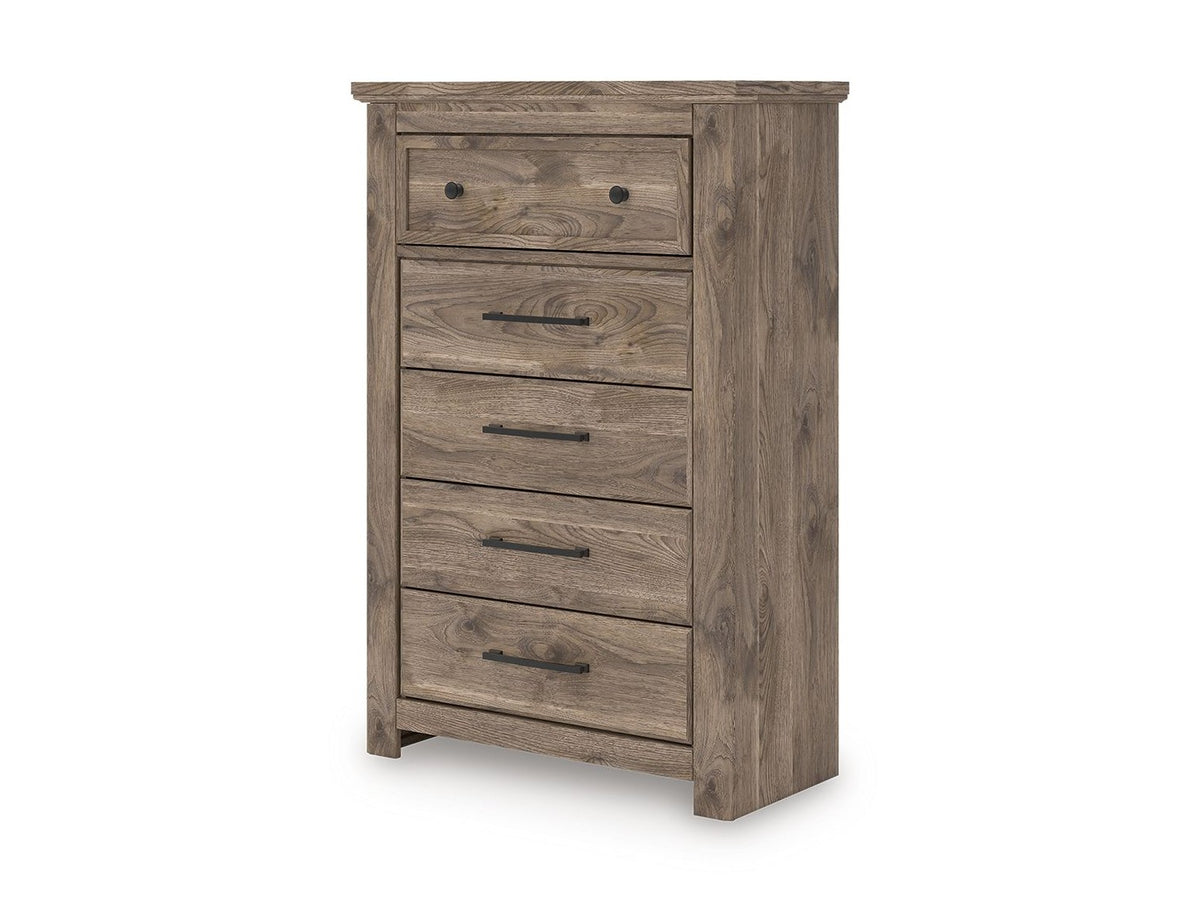 Rusticott - Five Drawer Chest - Brown