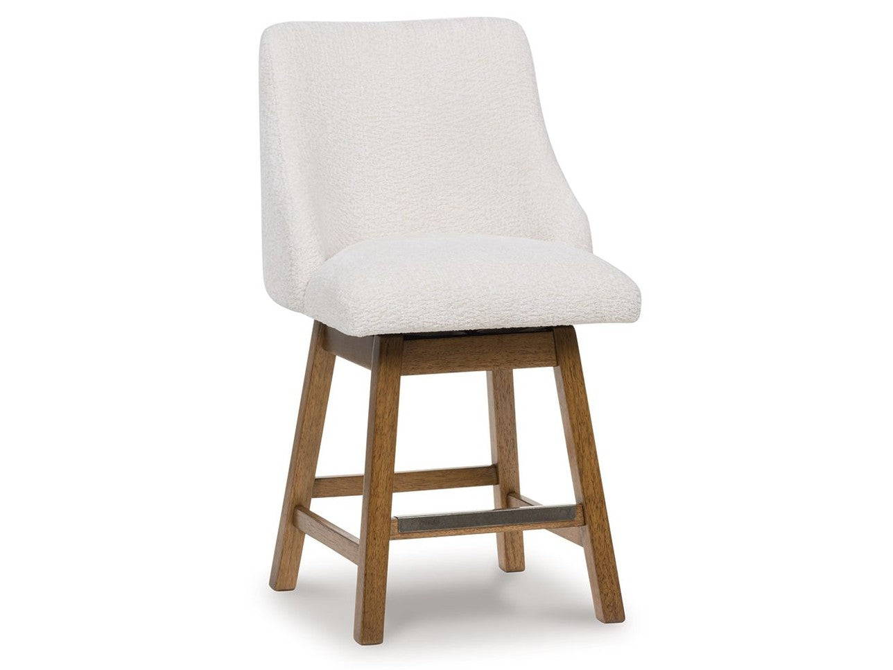 Cabalynn - Upholstered Swivel Barstool (Set of 2) - Oatmeal / Light Brown