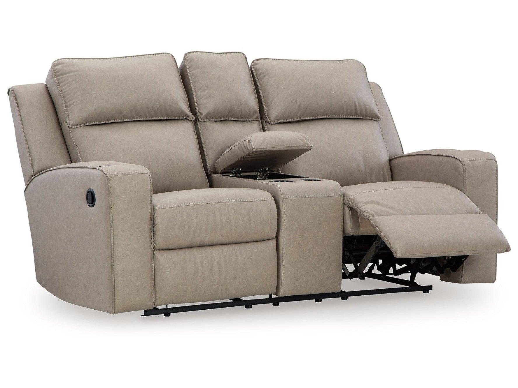 Lavenhorne - Dbl Rec Loveseat W/Console - Pebble