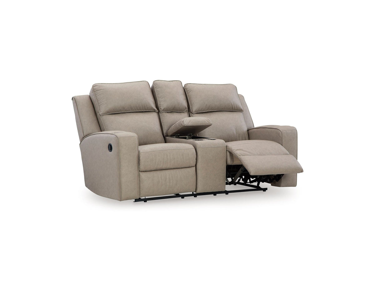 Lavenhorne - Double Reclining Loveseat With Console - Pebble