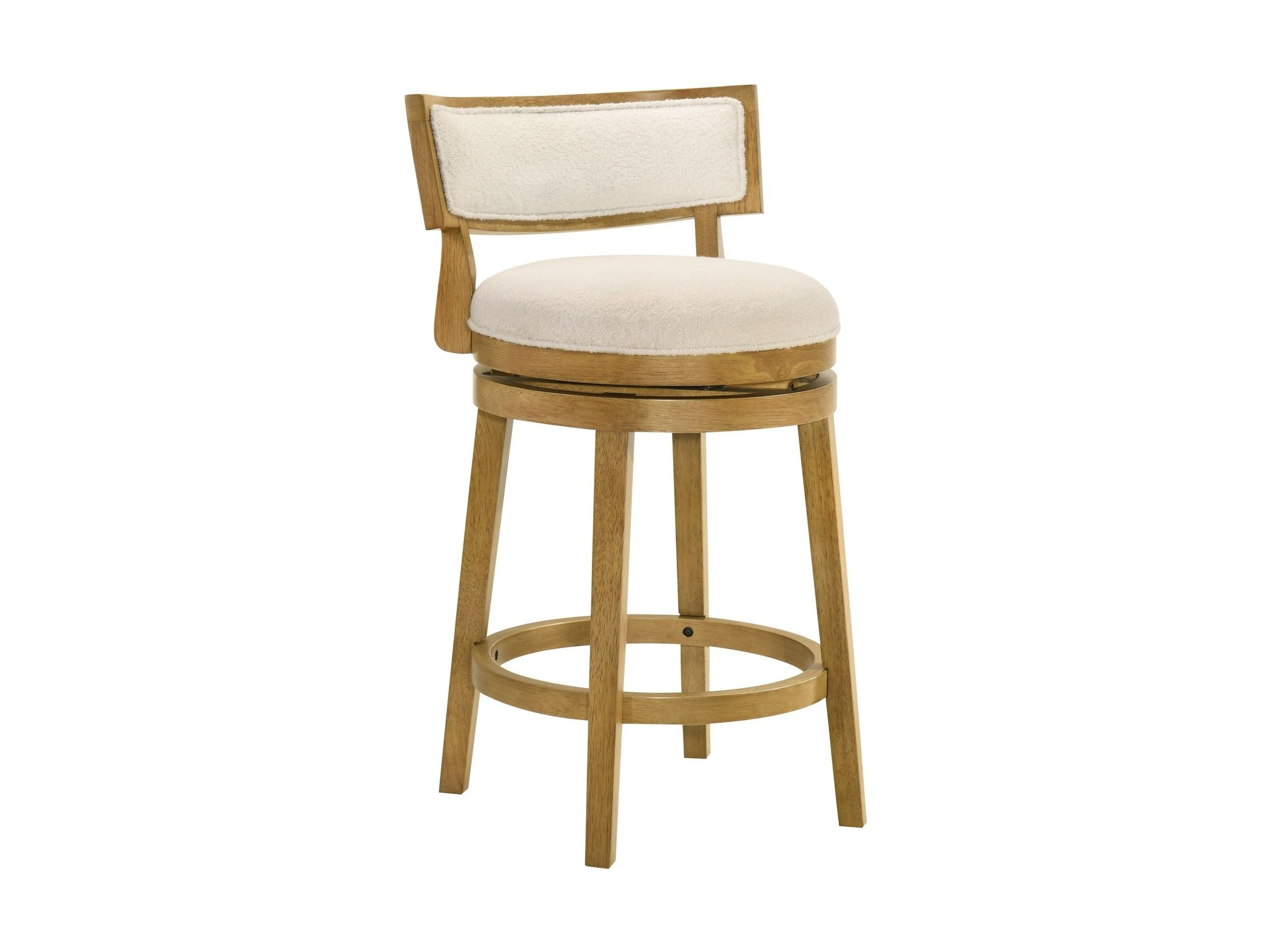 Noely - Modern Farmhouse Swivel Wood Counter Height Kitchen Bar Stool