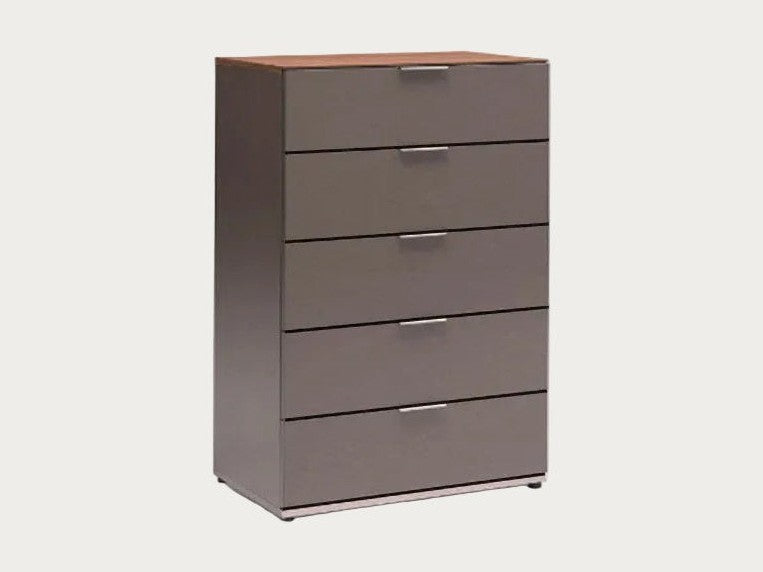 Fifth Avenue gray dresser with four drawers on a white background.