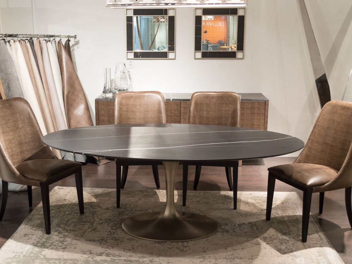 Stone International Flute Oval Dining Table