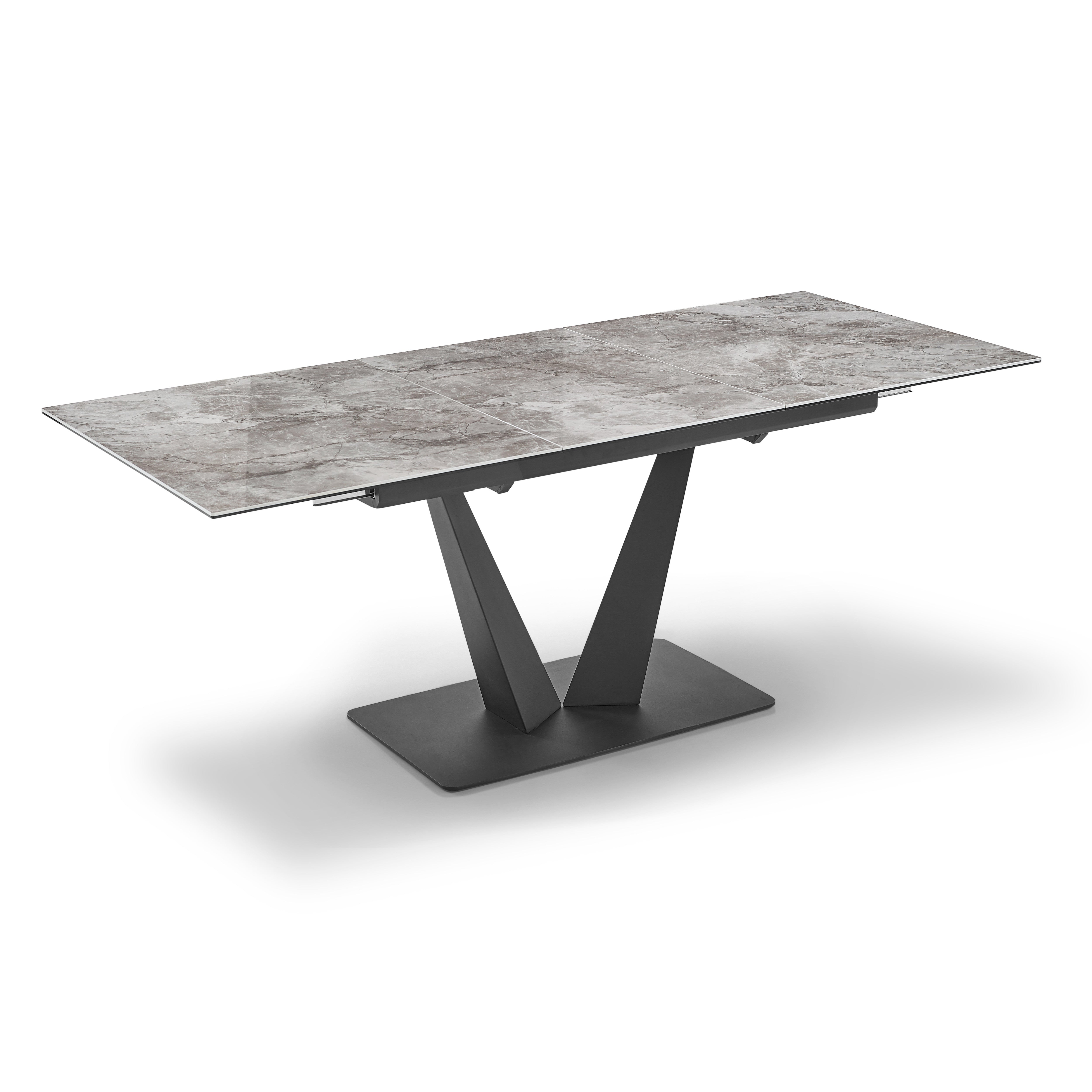 Graf Extendable Dining Table, Ceramic Painted Top