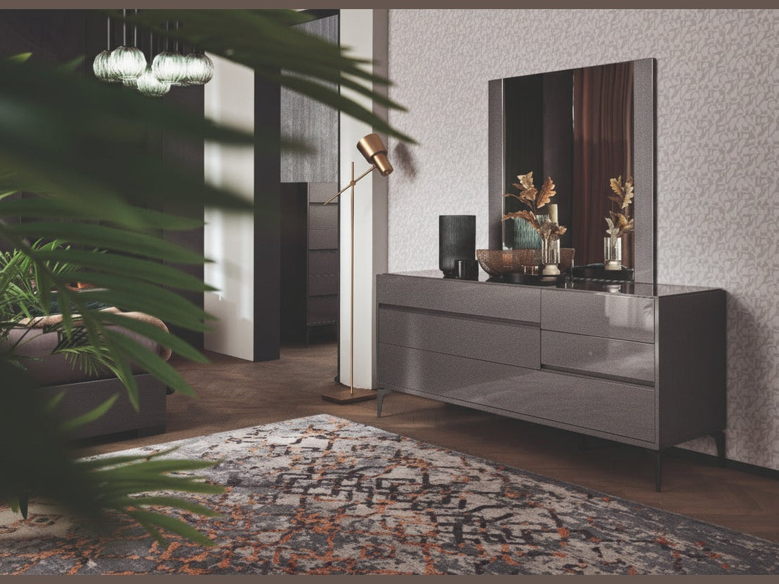 Graphite dresser and mirror by ALF Italia