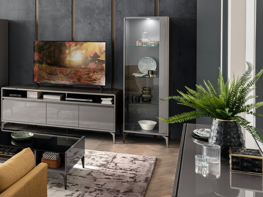 Graphite 1-Door Curio, Right