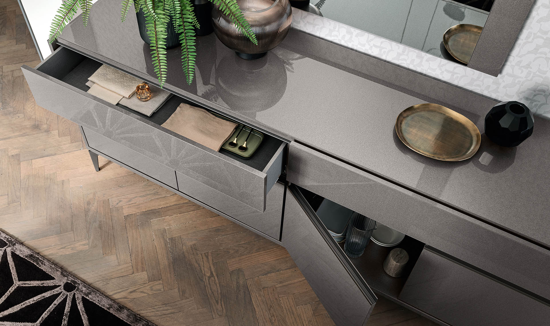 Graphite 4-Door Buffet | Delivery lead time 20 Weeks