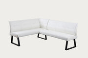 Gwen white nook with metal legs on a white background