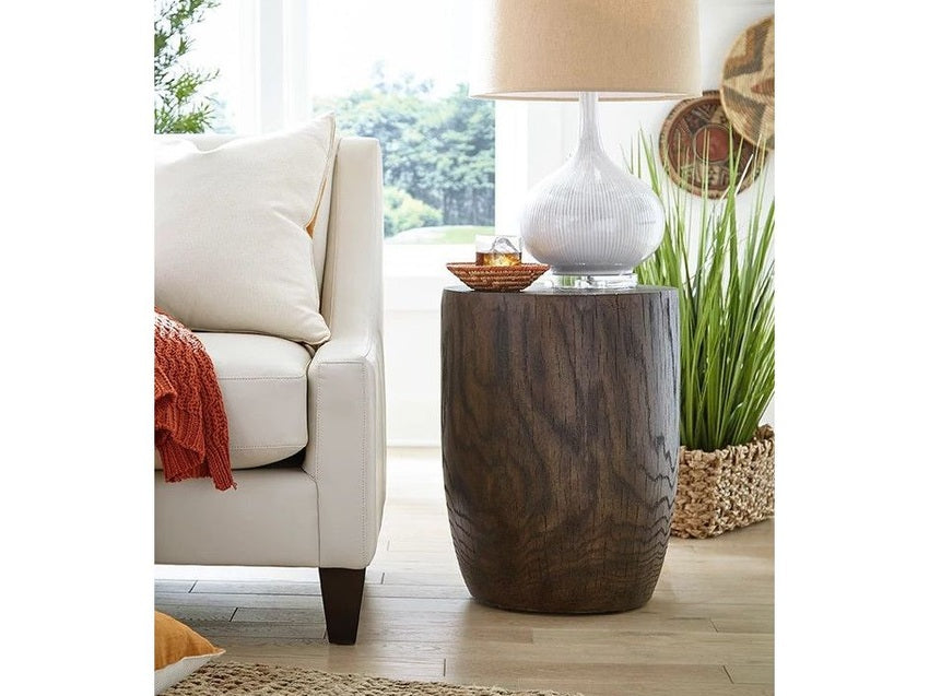 Hammary Hidden Treasures Oak Grain Drum End Table