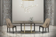 Dining table with two chairs in a modern interior setting