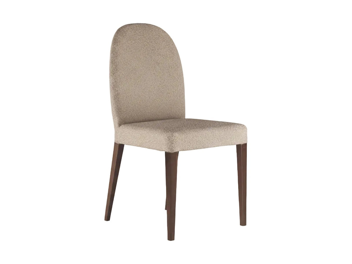Hebe beige upholstered chair with wooden legs on a white background