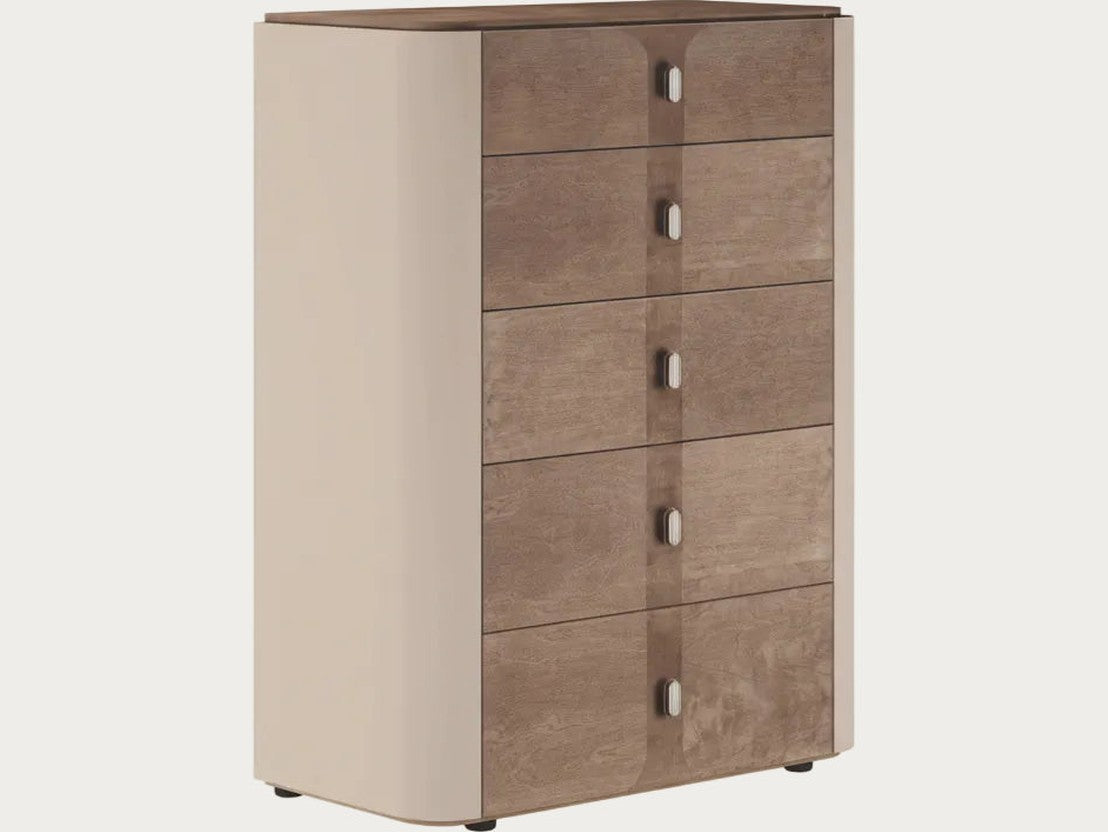 Hebe chest with five drawers on a white background