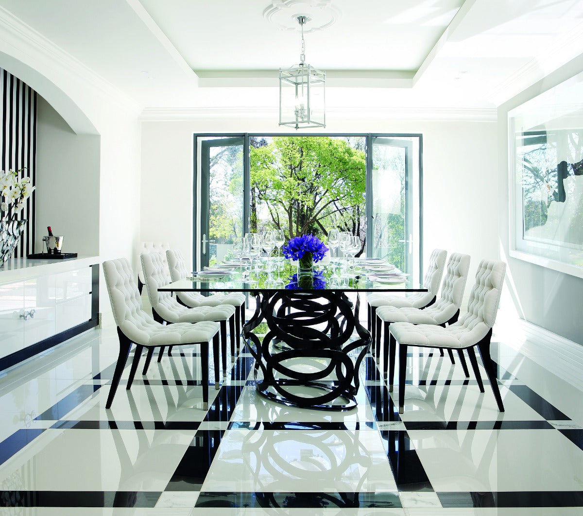 Costantini Pietro Icon Dining Table with Glass Top