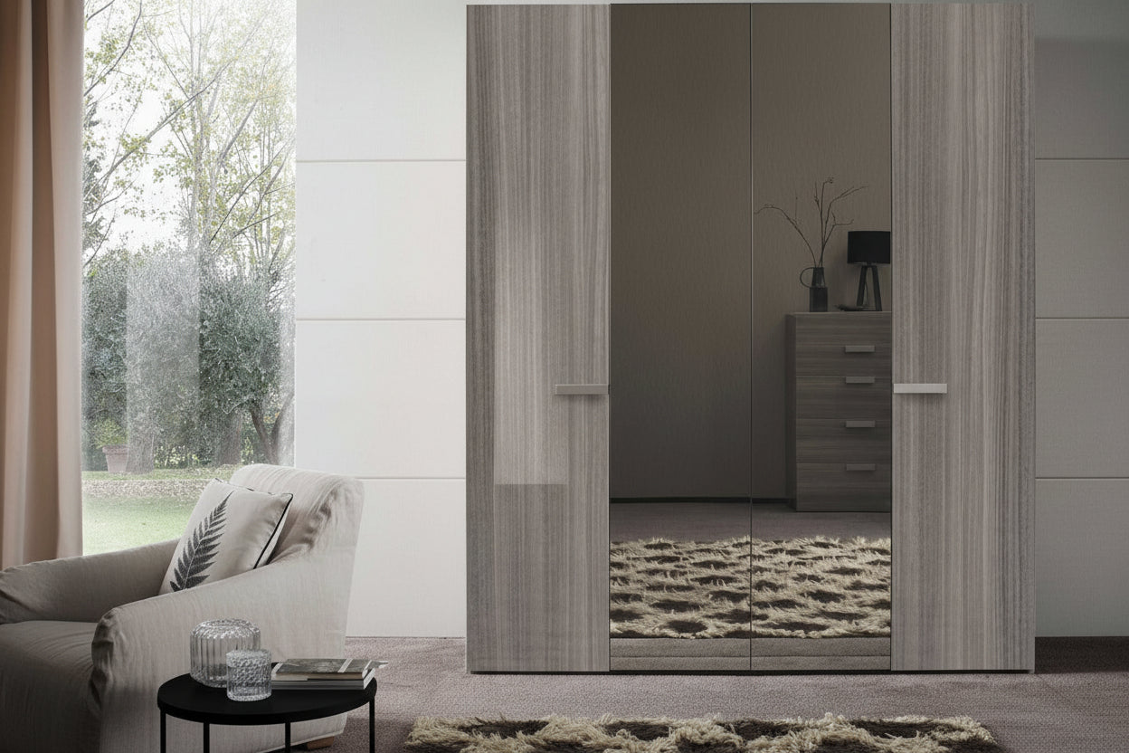 Iris 4-door wardrobe with two mirrors
