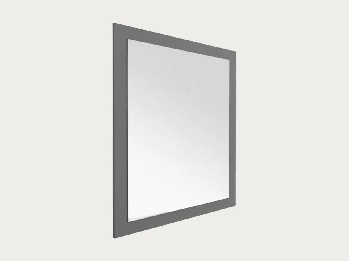 Iris rectangular mirror with a gray frame on a white background