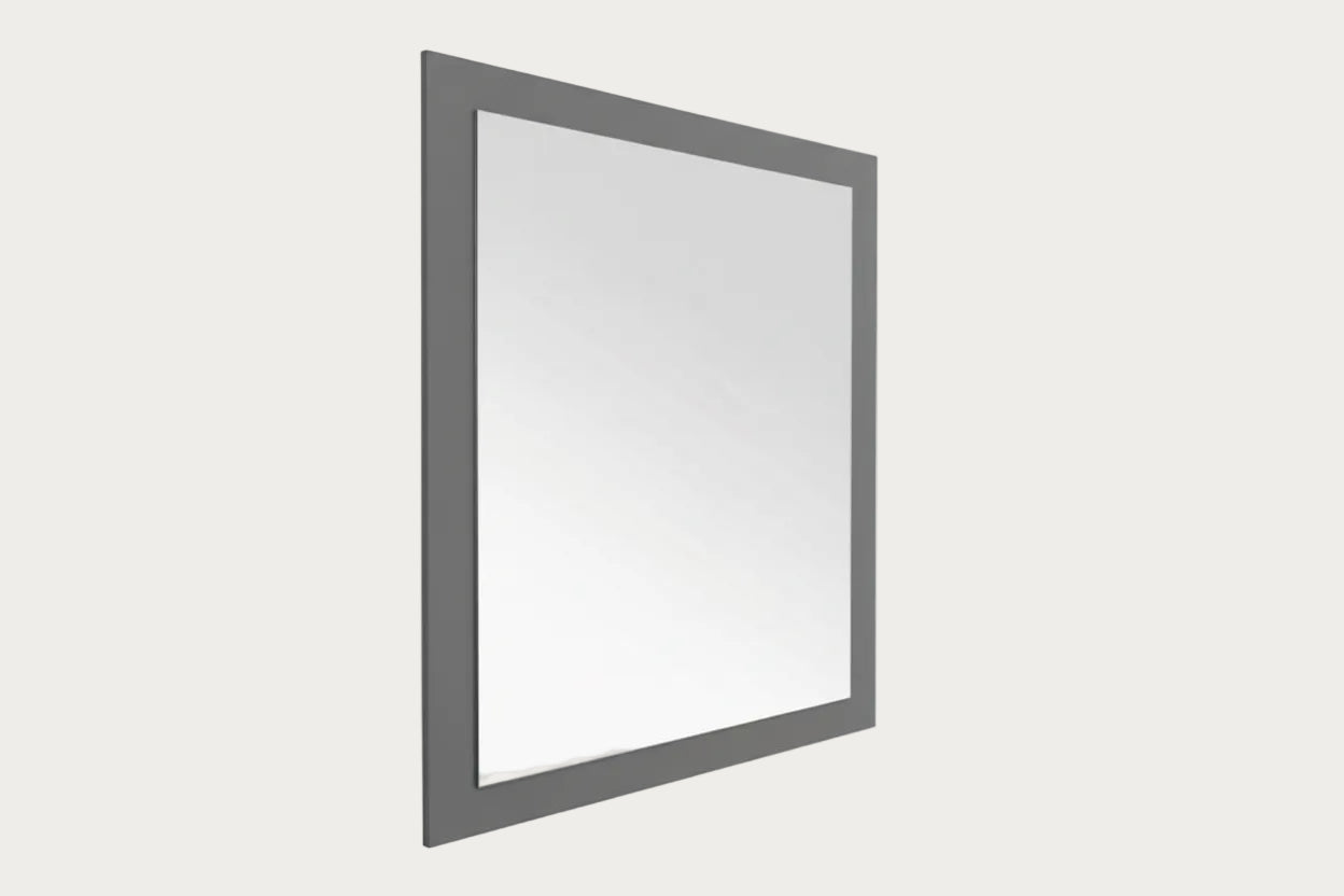 Iris rectangular mirror with a gray frame on a white background