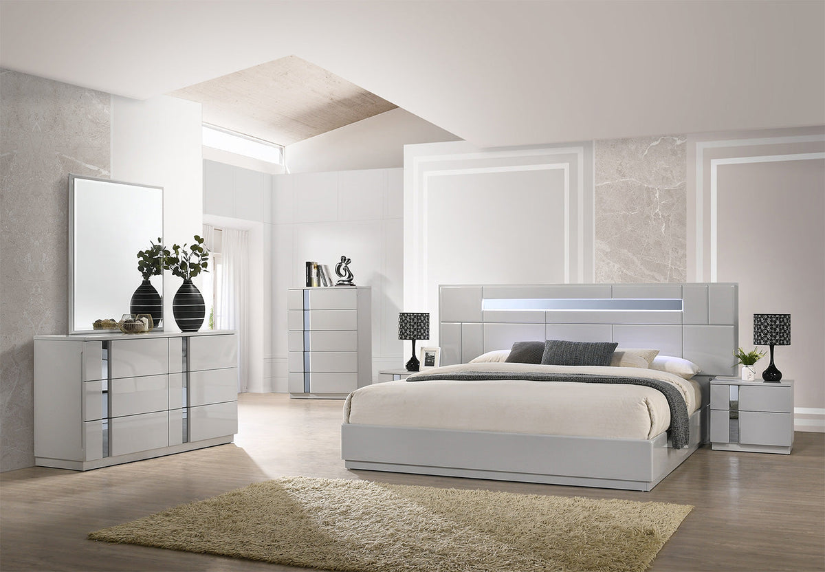 Palermo Modern Bed in Grey by J&M Furniture - view 2