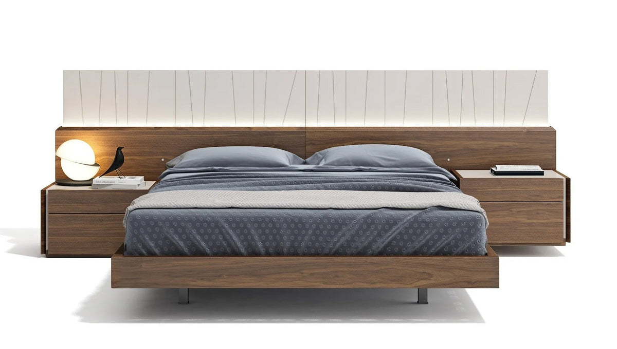 Porto Premium Bed In Walnut by J&M Furniture