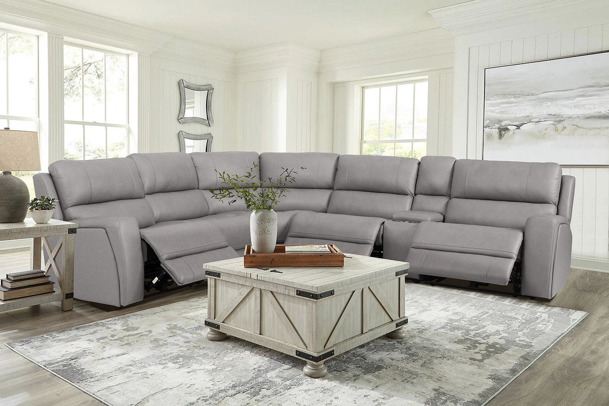 70815M Reclining Sectional in Grey by J&M Furniture - view 2