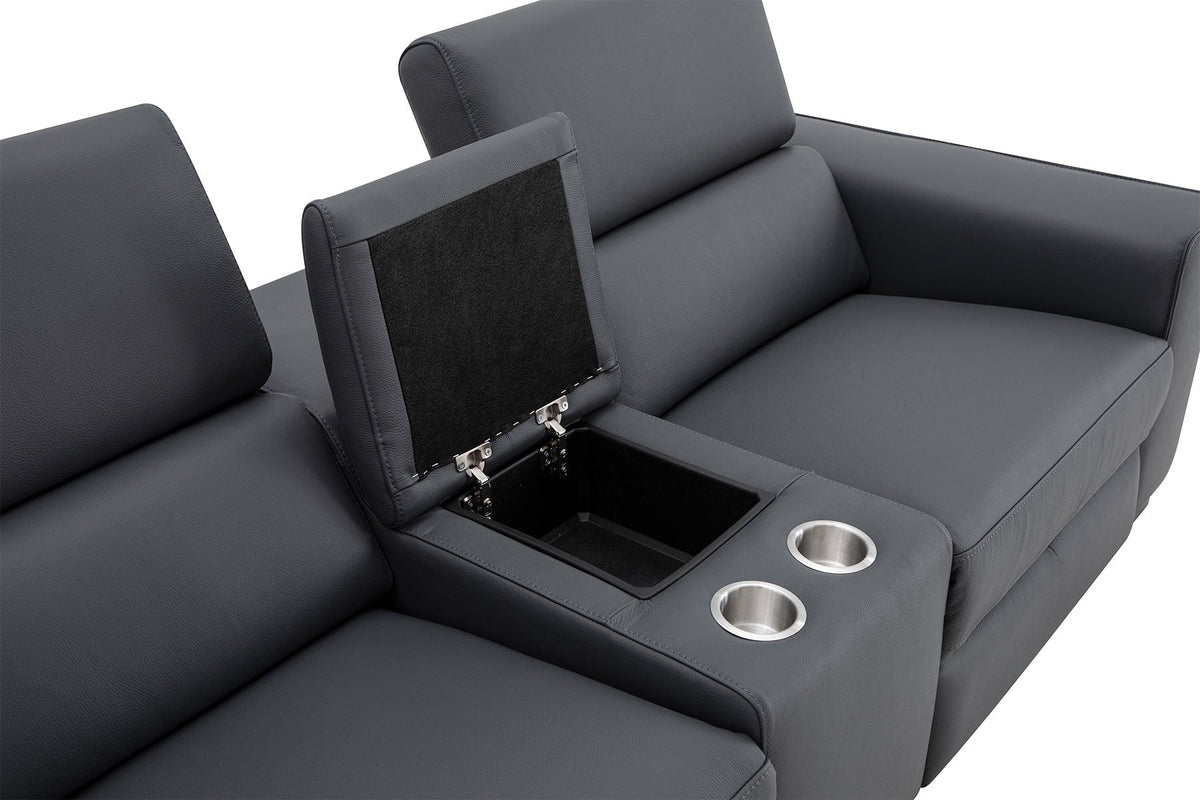 Picasso Loveseat with Console In Blue Grey by J&M Furniture - view 4