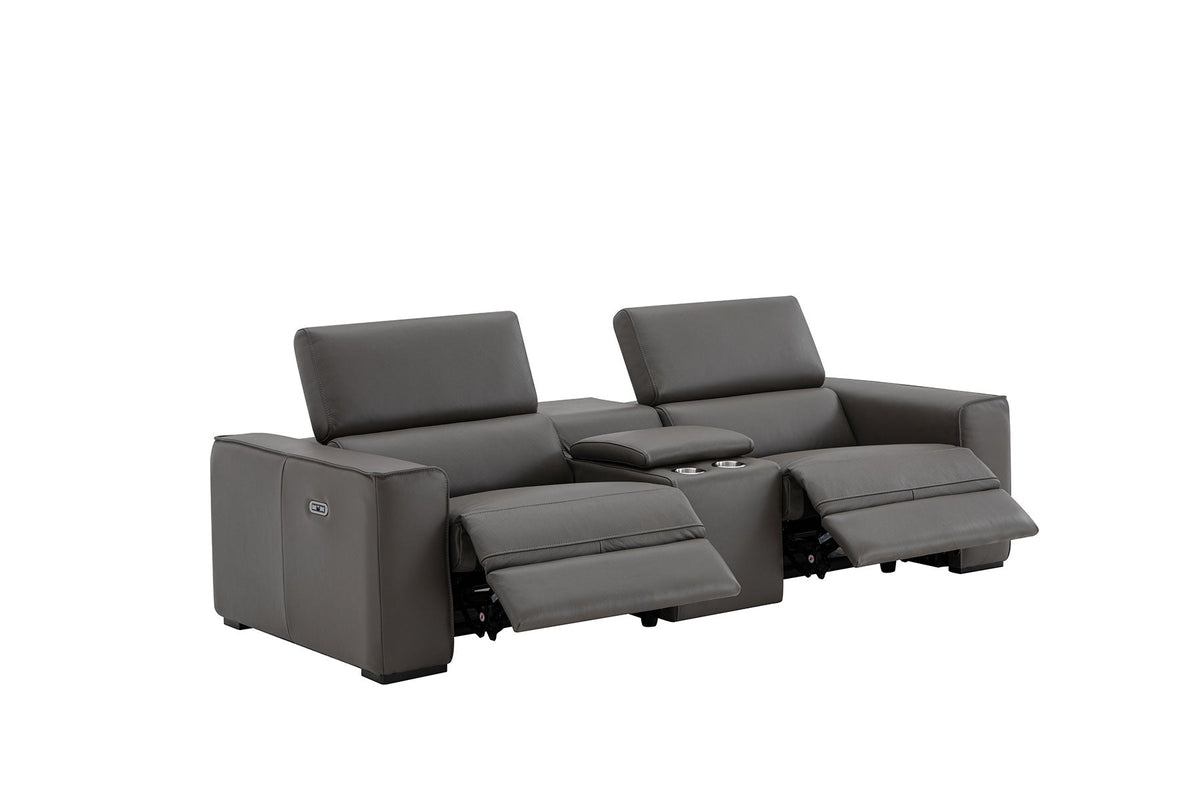 Picasso Loveseat with Console In Dark Grey by J&M Furniture