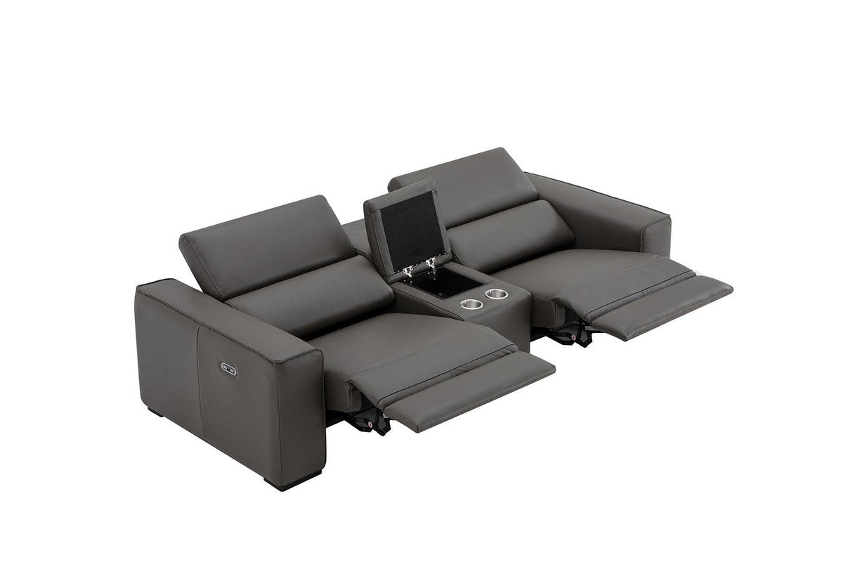 Picasso Loveseat with Console In Dark Grey by J&M Furniture - view 8