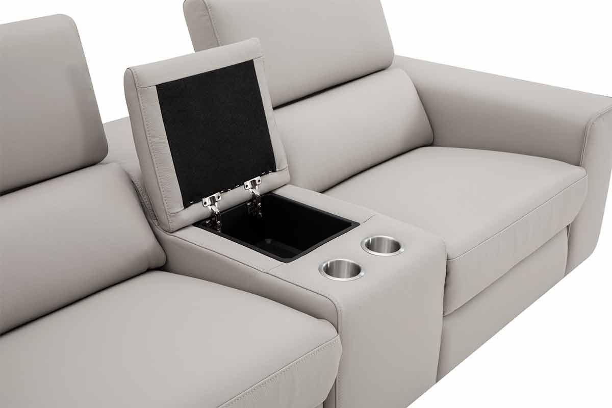 Picasso Loveseat with Console In Silver Grey by J&M Furniture - view 9