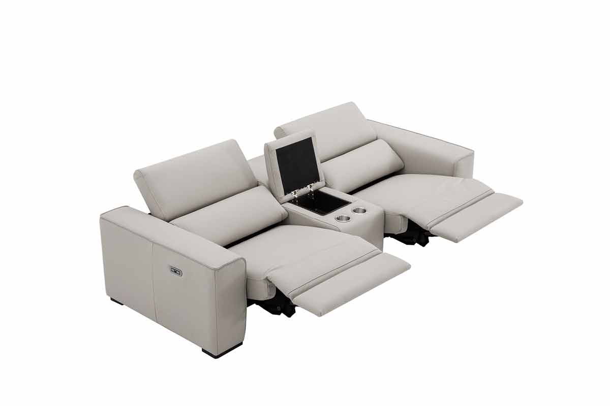 Picasso Loveseat with Console In Silver Grey by J&M Furniture - view 7