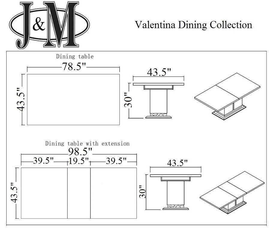 Valentina Modern Dining Table by J&M Furniture - view 6