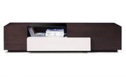 TV Base TV015 in Brown Oak/Grey Gloss by J&M Furniture