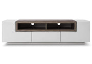 TV Stand TV002 in White Gloss/Grey Veneer by J&M Furniture