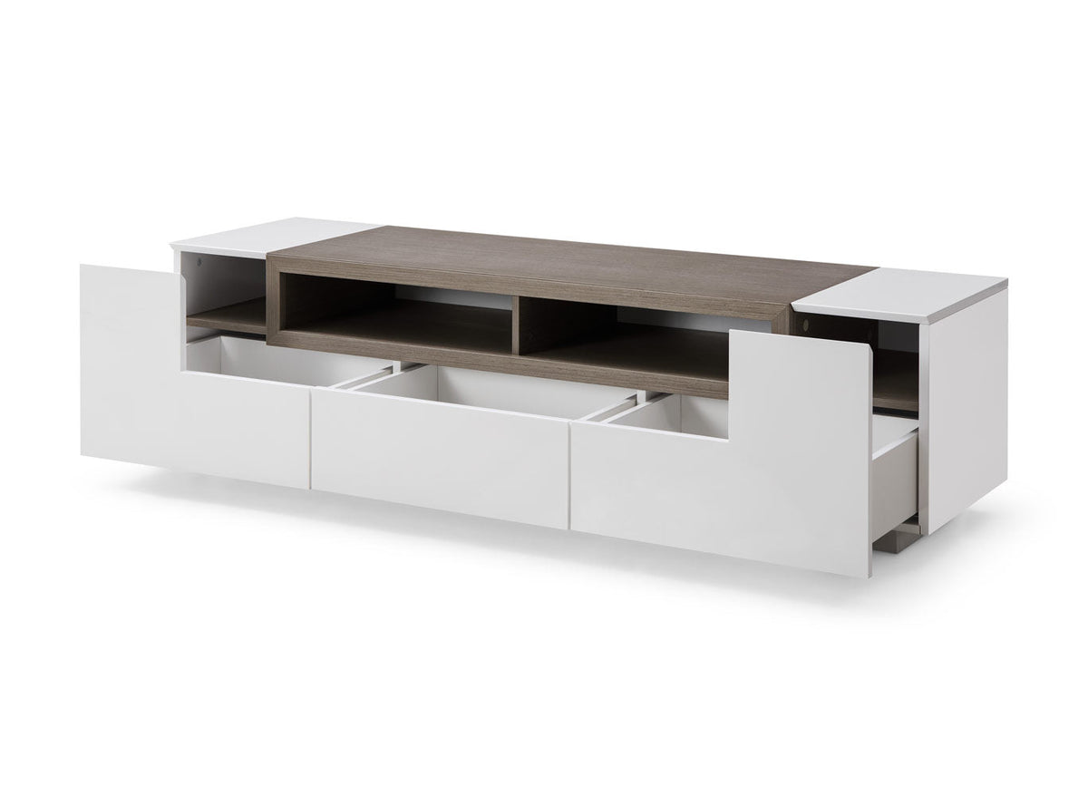 TV Stand TV002 in White Gloss/Grey Veneer by J&M Furniture - view 3