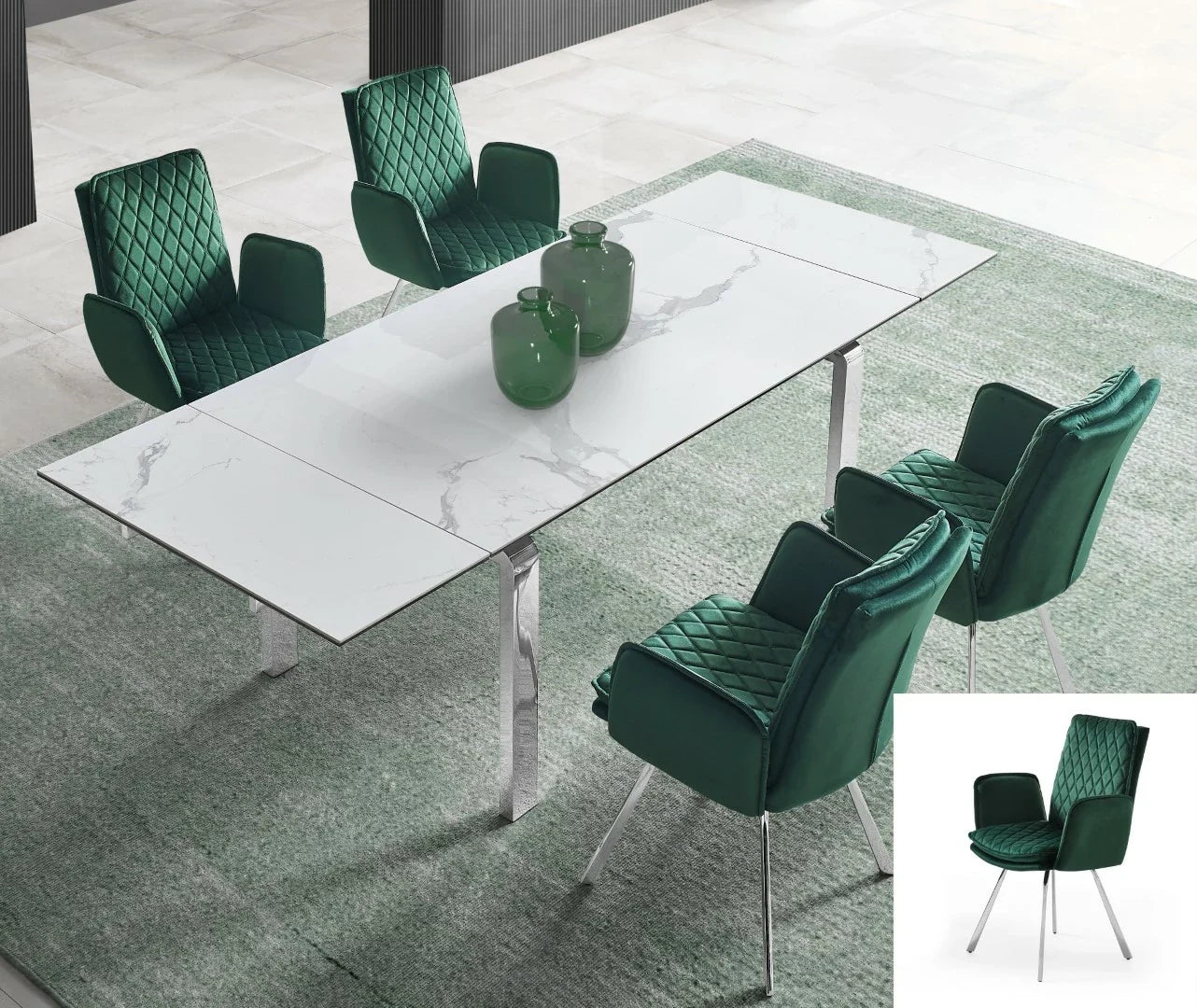 Stark Extendable Dining Table, Ceramic Top