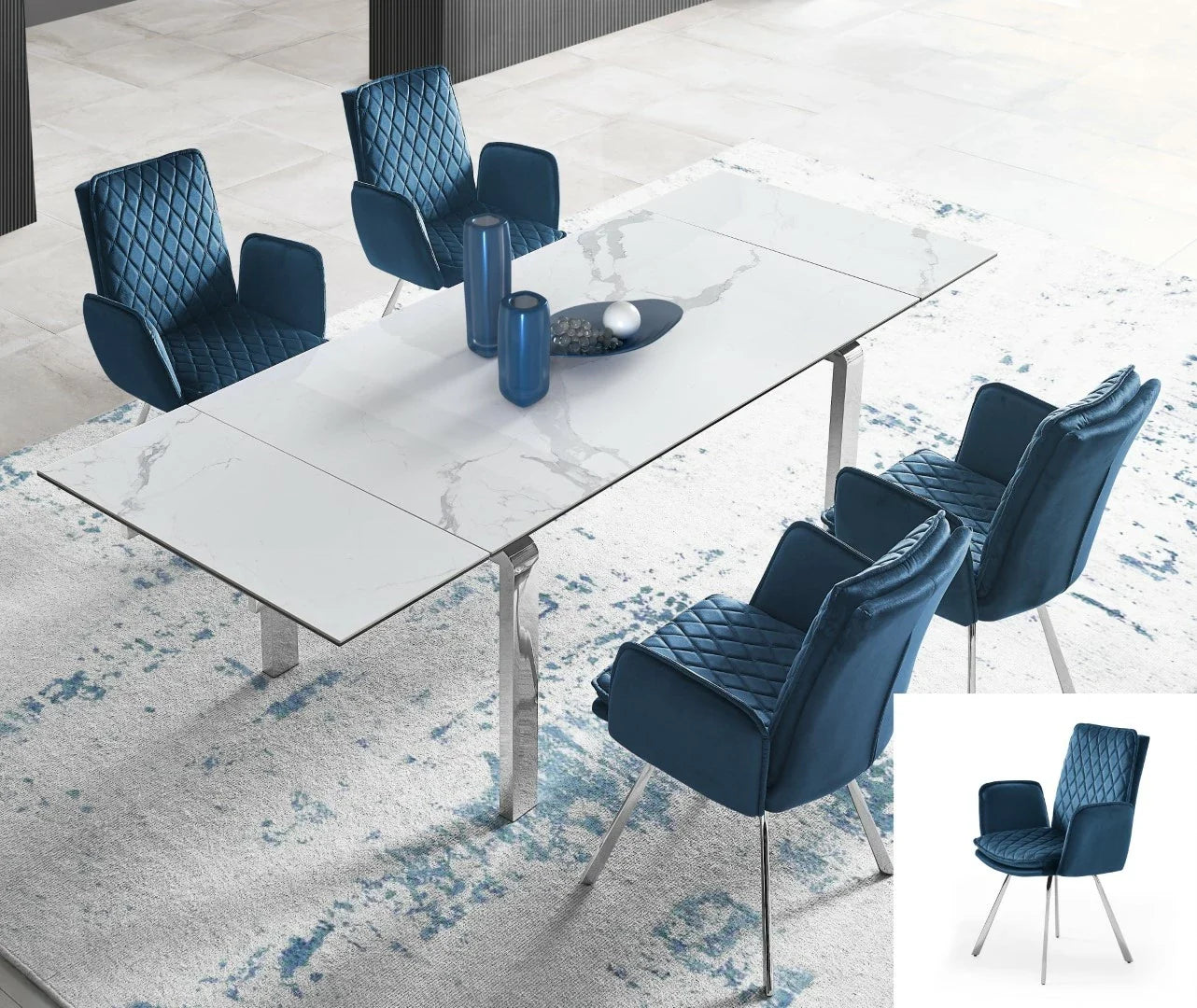 Stark Extendable Dining Table, Ceramic Top