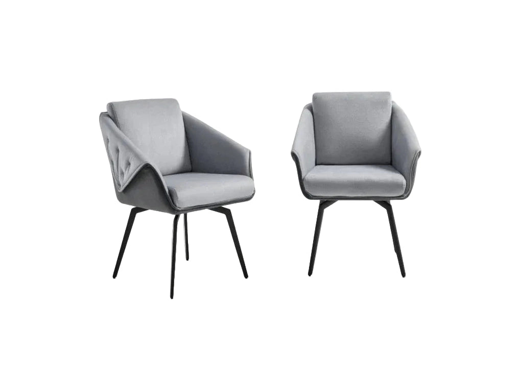Jess Grey Armchair with Black Legs