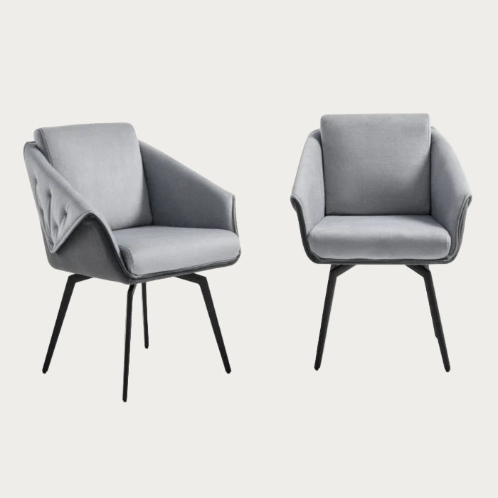 Jess Grey Armchair with Black Legs