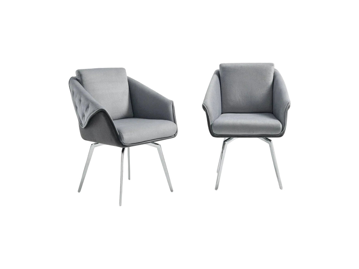 Jess Grey Armchair with Chrome Legs