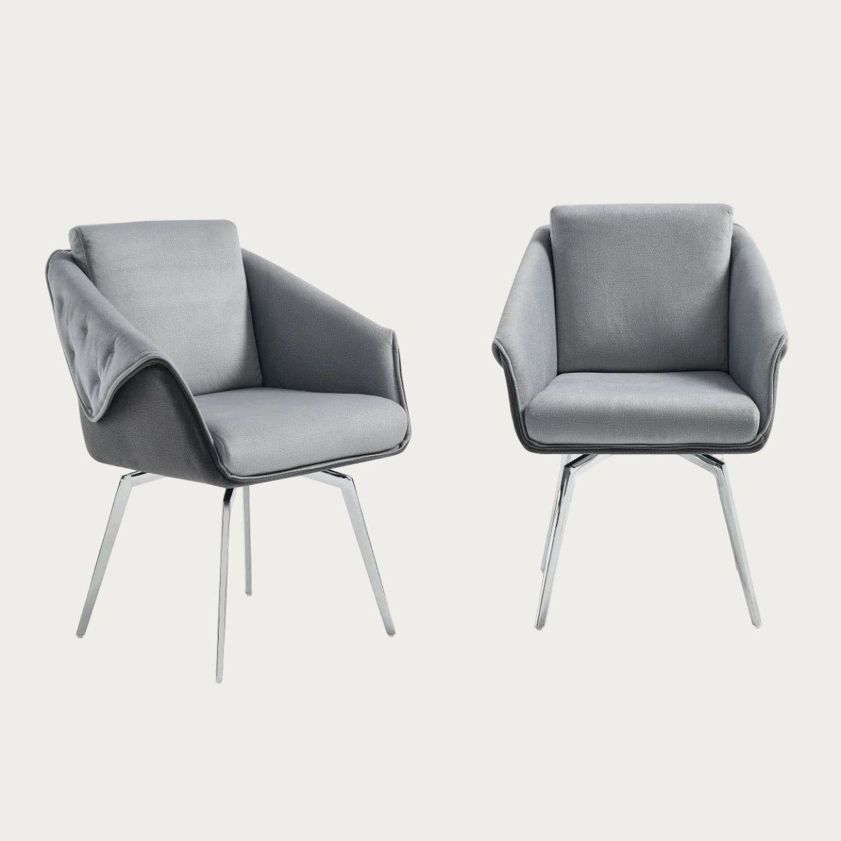 Jess Grey Armchair with Chrome Legs