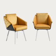 Jess Yellow Velvet with Chrome Legs