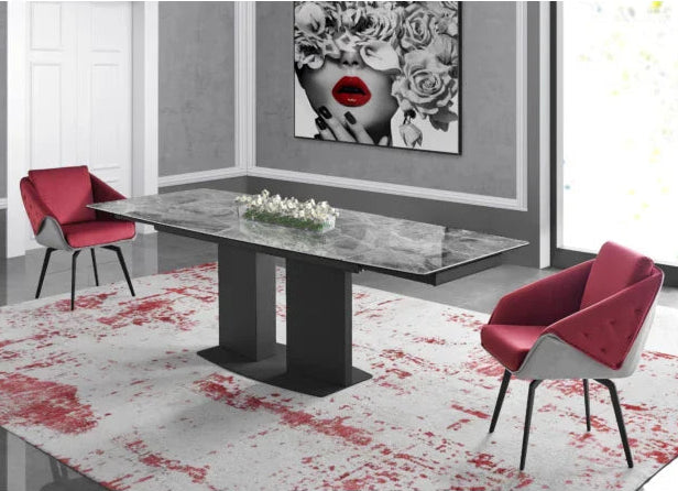 Jess Armchair in Bordeaux Velvet, Chrome Frame