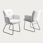 Cyprus Armchair upholstered in White Faux Leather with Black Legs