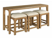 Hammary Jetson Bar Console With Three Stools
