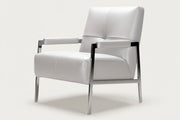 J&M I765 Armchair in Light Grey Leather
