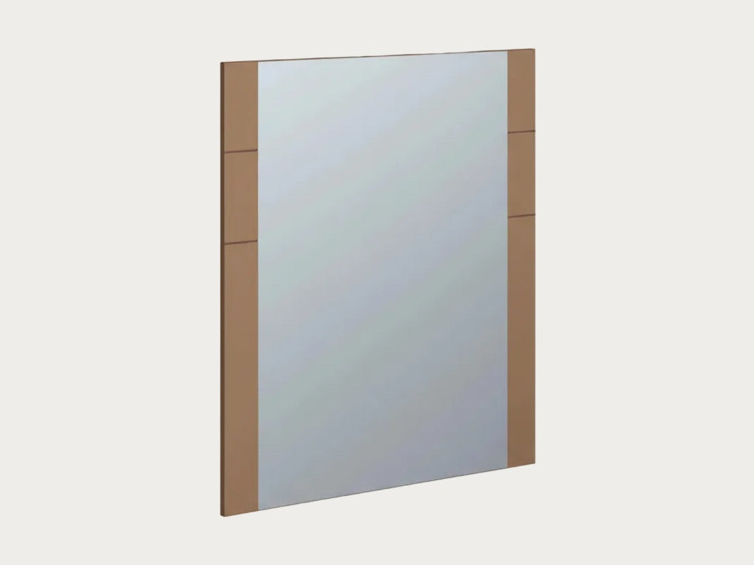 Jo rectangular mirror with wooden frame on a white background