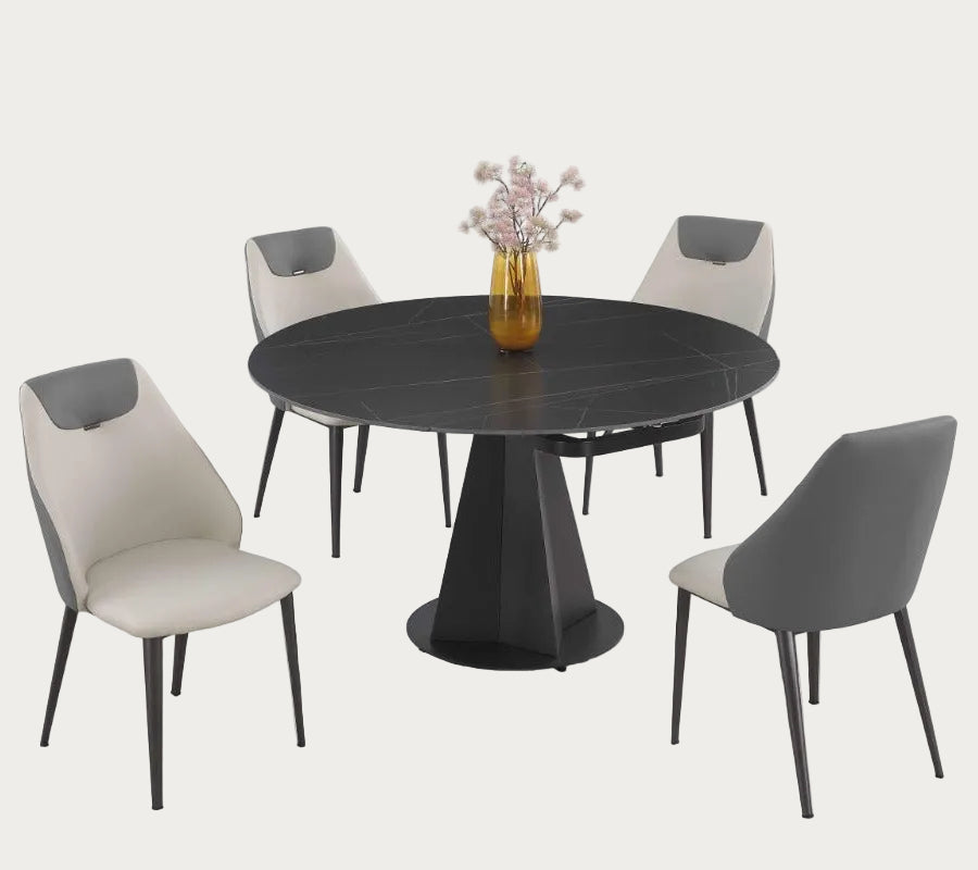Joycelyn dining room set with four chairs.